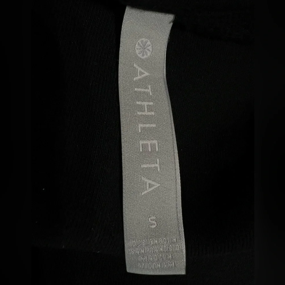 Athleta 24/7 Funnel Neck Sweatshirt Black Side Slits Inside Fleece Size Small